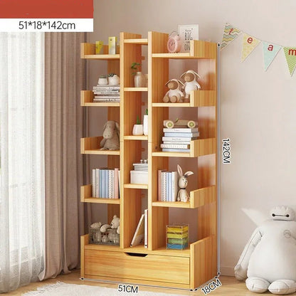 Étagère livre sur pied en bois de qualité - vente privée 14:17315-Layer With Drawer