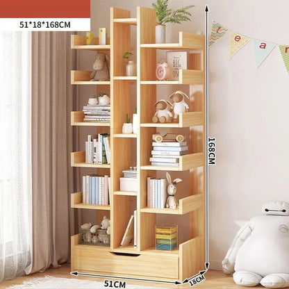 Étagère livre sur pied en bois de qualité - vente privée 14:17518-Layer With Drawer