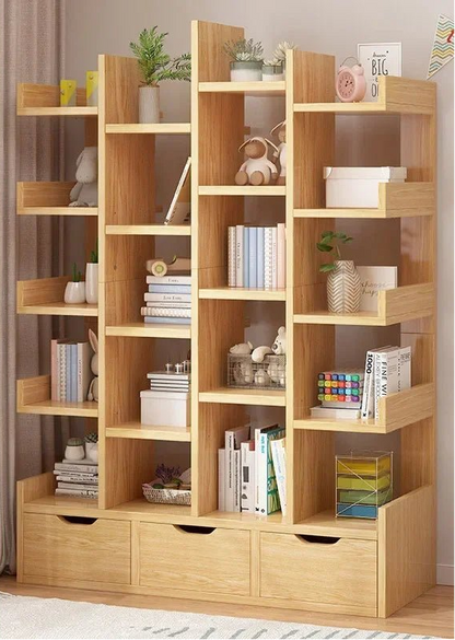 Étagère livre sur pied en bois de qualité - vente privée 14:19323-Layer With Drawer