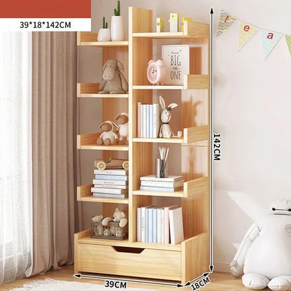 Étagère livre sur pied en bois de qualité - vente privée 14:2910-Layer With Drawer