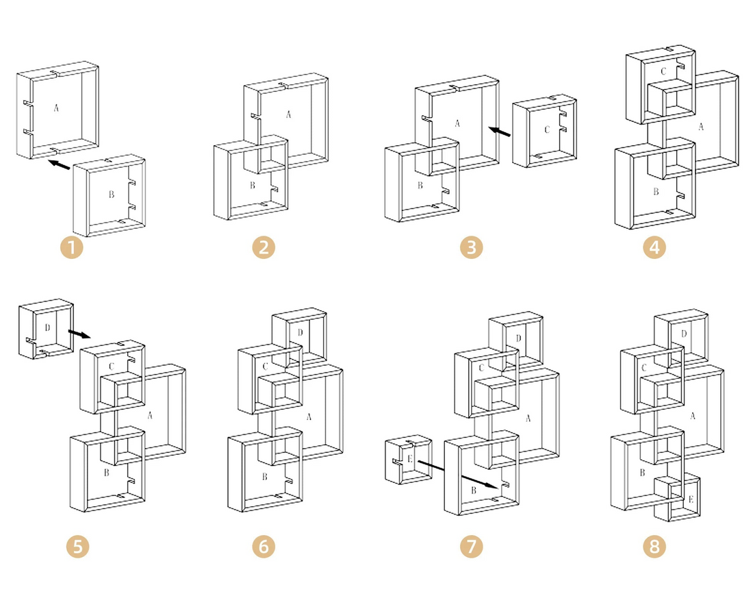 étagère murale 5 cubes - 49,5x10,2x86 cm - vente privée 14:29White;200007763:201336104;5:-1