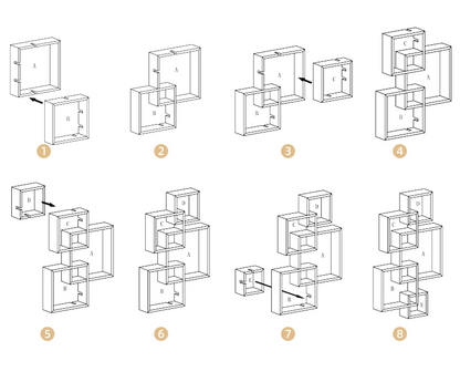 étagère murale 5 cubes - 49,5x10,2x86 cm - vente privée 14:29White;200007763:201336104;5:-1
