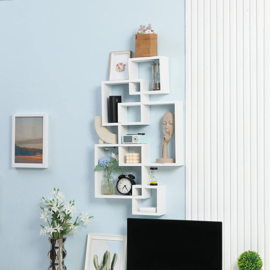 étagère murale 5 cubes - 49,5x10,2x86 cm - vente privée 14:29White;200007763:201336104;5:-1
