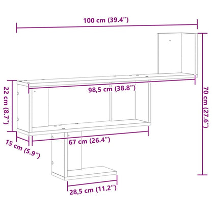 étagère murale blanche 100x15x70 cm - vente privée 14:200006155Brown;200007763:201336342