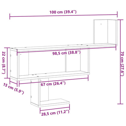 étagère murale blanche 100x15x70 cm - vente privée 14:200006155Brown;200007763:201336342