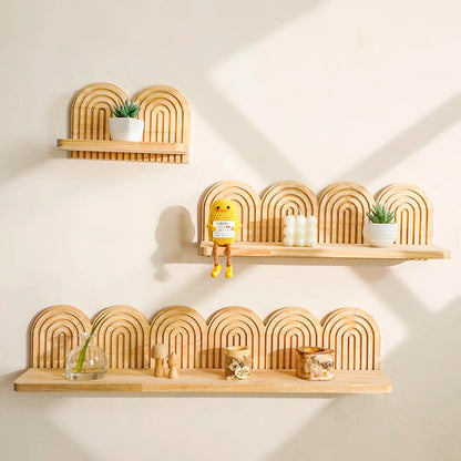 étagère murale bois bohème en forme d'arche - vente privée 14:202713809shelf MS11219
