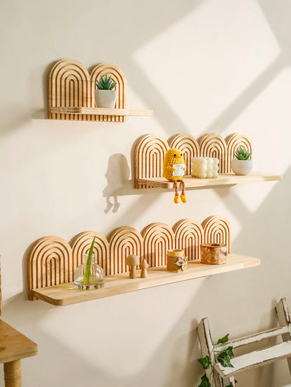 étagère murale bois bohème en forme d'arche - vente privée 14:202713809shelf MS11219