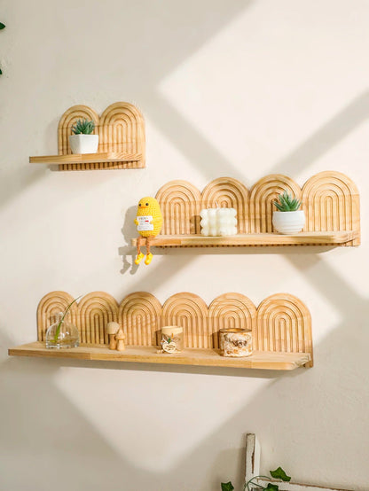 étagère murale bois bohème en forme d'arche - vente privée 14:202713809shelf MS11219