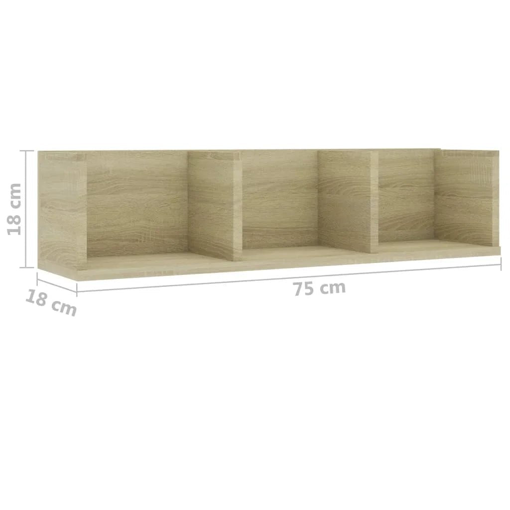 étagère murale bois en 3 parties 75x18x18 cm - vente privée 14:200002984Black;200007763:201336342