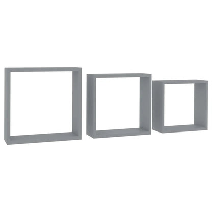 étagère murale cube 3 pcs moderne - vente privée 14:200006151Gray;200007763:201336342