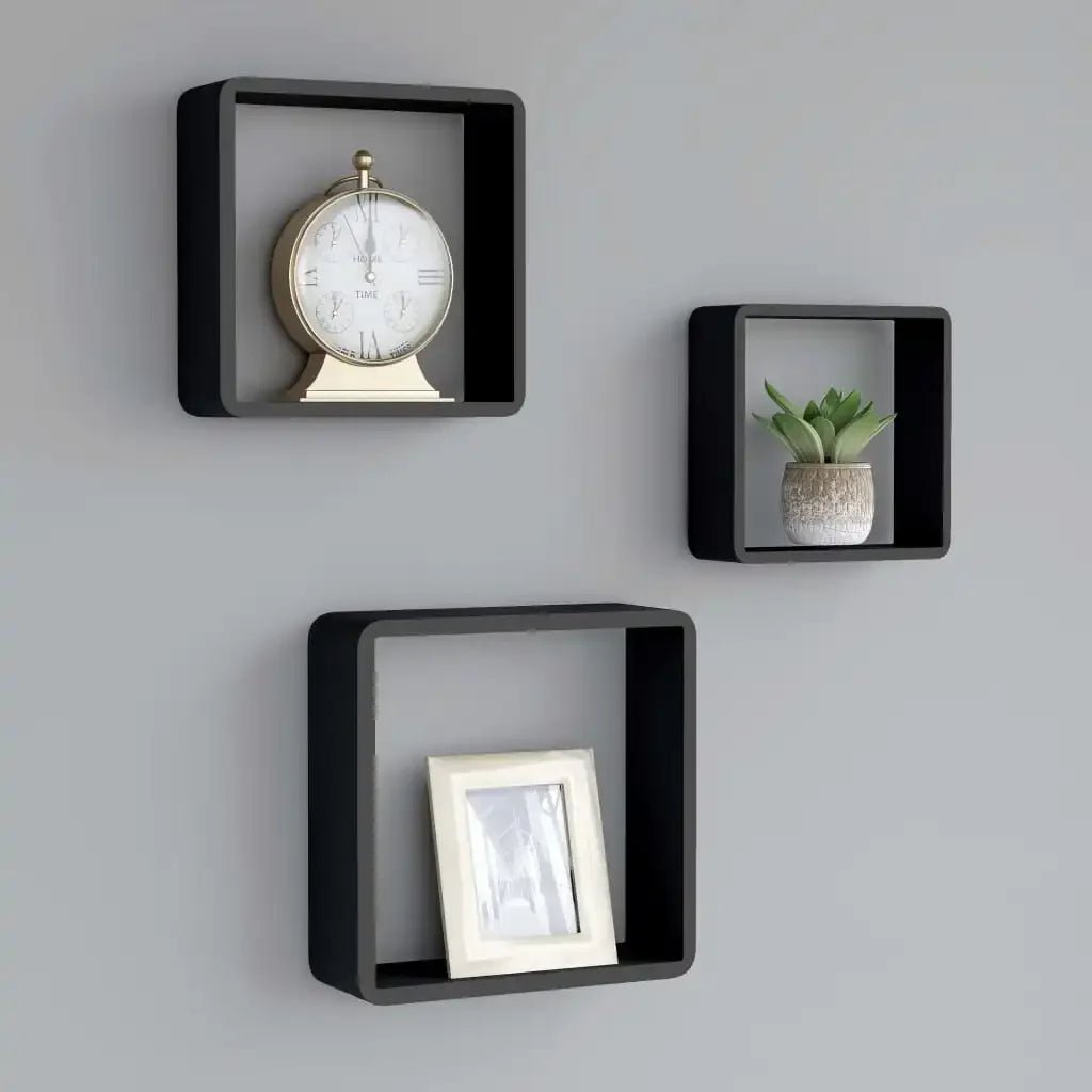étagère murale cube 3 pcs moderne - vente privée 14:201504125Black;200007763:201336342
