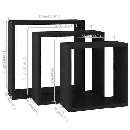 étagère murale cube 3 pcs moderne - vente privée 14:201504125Black;200007763:201336342