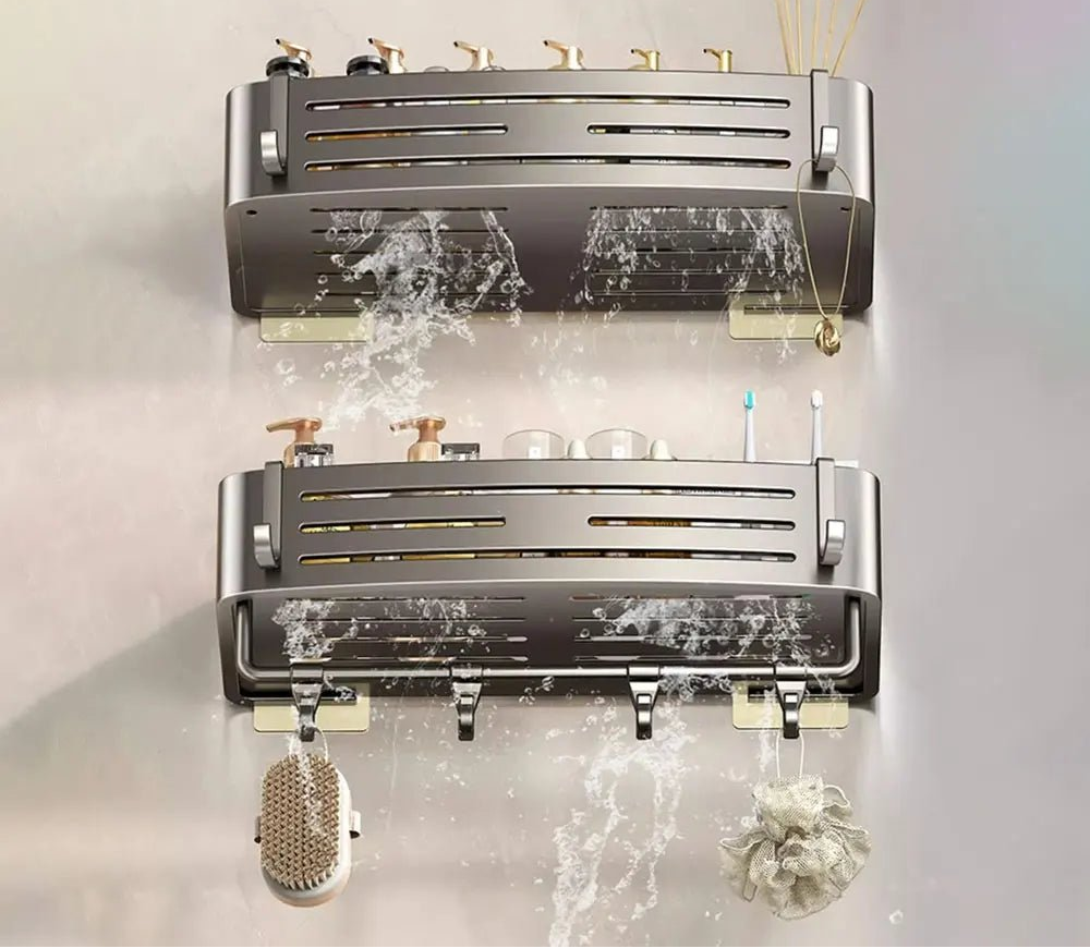 étagère murale douche originale - vente privée 14:200004870B gray with rod