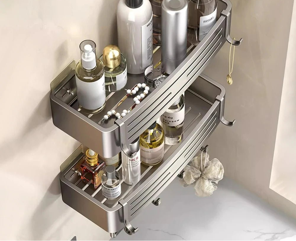étagère murale douche originale - vente privée 14:200004870B gray with rod