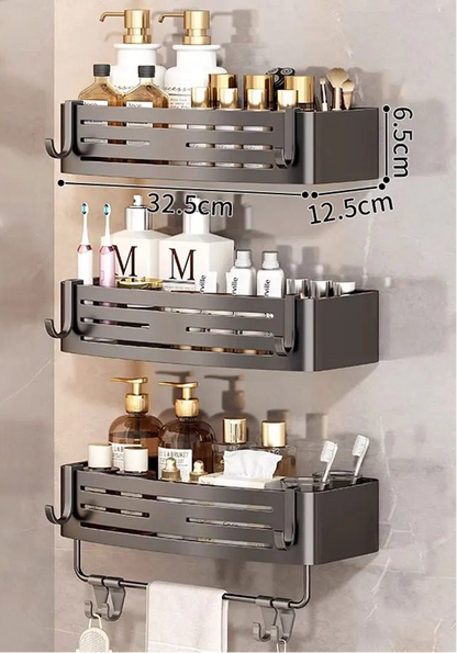 étagère murale douche originale - vente privée 14:350852gray 3pcs with rod