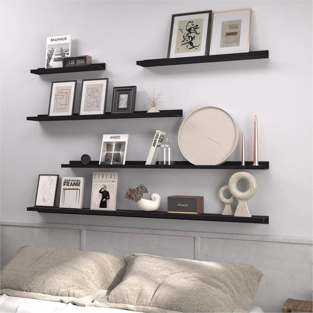 étagère murale en acier d'aluminium - vente privée 14:10Black 50cm