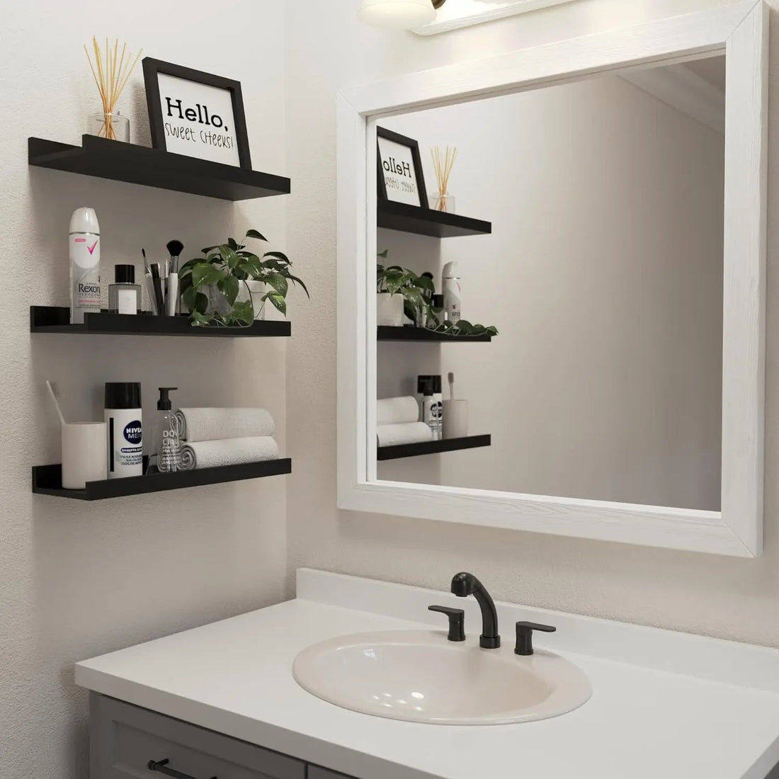 étagère murale en acier d'aluminium - vente privée 14:10Black 50cm