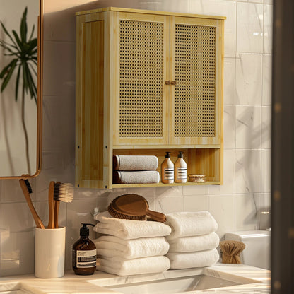 étagère murale en bambou de style armoire suspendu - vente privée 14:366Natural Wood;200007763:201336101