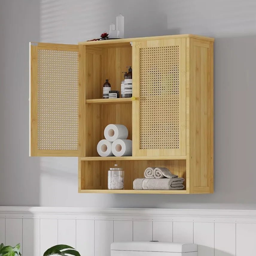 étagère murale en bambou de style armoire suspendu - vente privée 14:366Natural Wood;200007763:201336101