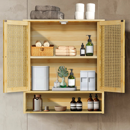 étagère murale en bambou de style armoire suspendu - vente privée 14:366Natural Wood;200007763:201336101