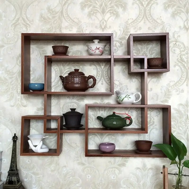 étagère murale en bois ancien à multi compartiments - 14:173Blue