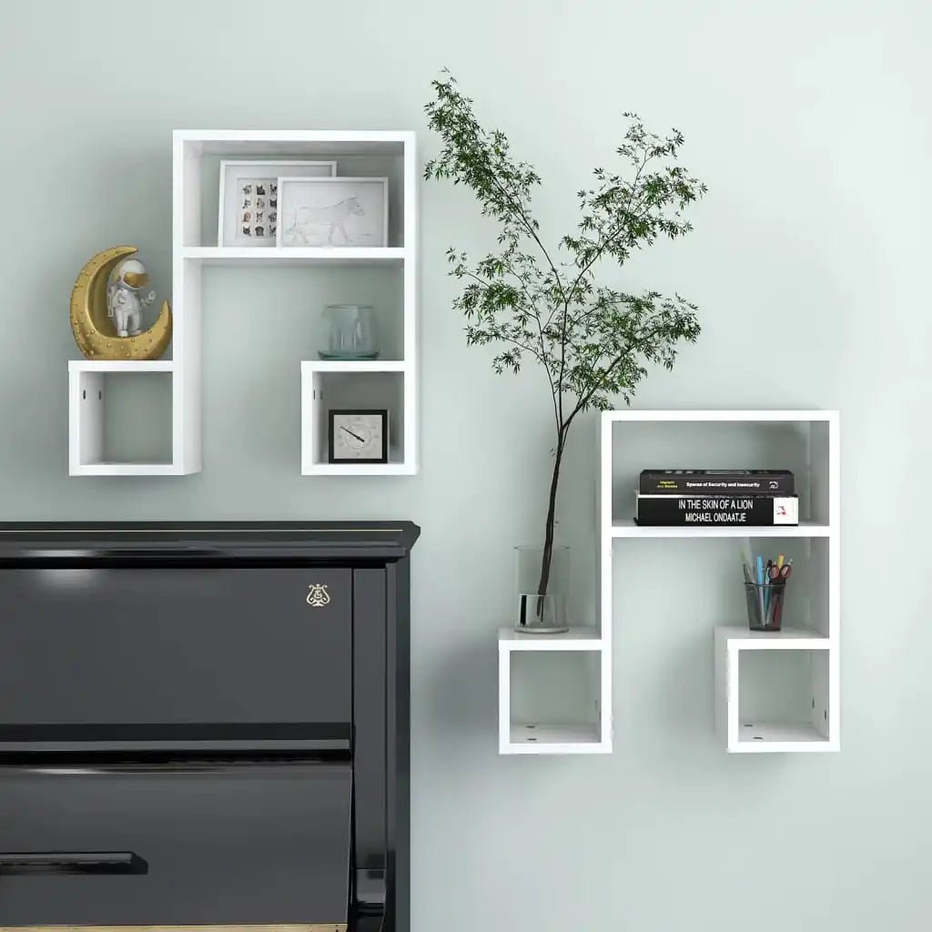étagère murale en bois massif 2pcs de 50x15x50cm - vente privée 14:200006152Gray;200007763:201336342