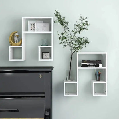 étagère murale en bois massif 2pcs de 50x15x50cm - vente privée 14:200006152Gray;200007763:201336342