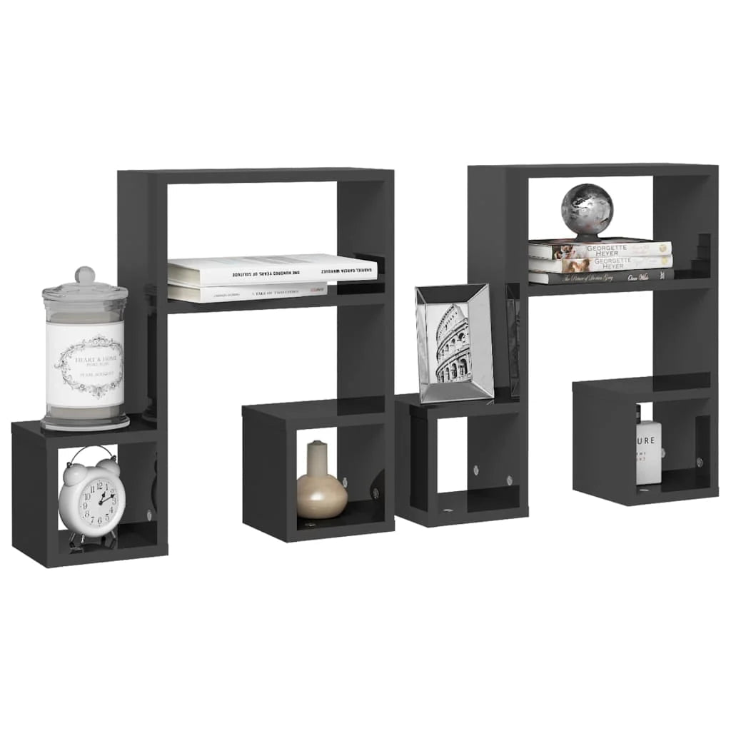 étagère murale en bois massif 2pcs de 50x15x50cm - vente privée 14:200006152Gray;200007763:201336342