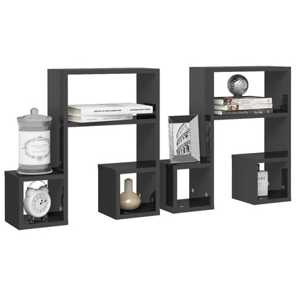 étagère murale en bois massif 2pcs de 50x15x50cm - vente privée 14:200006152Gray;200007763:201336342