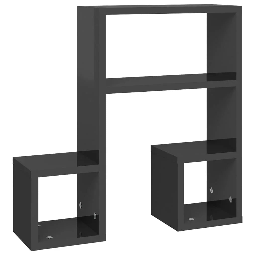 étagère murale en bois massif 2pcs de 50x15x50cm - vente privée 14:200006152Gray;200007763:201336342