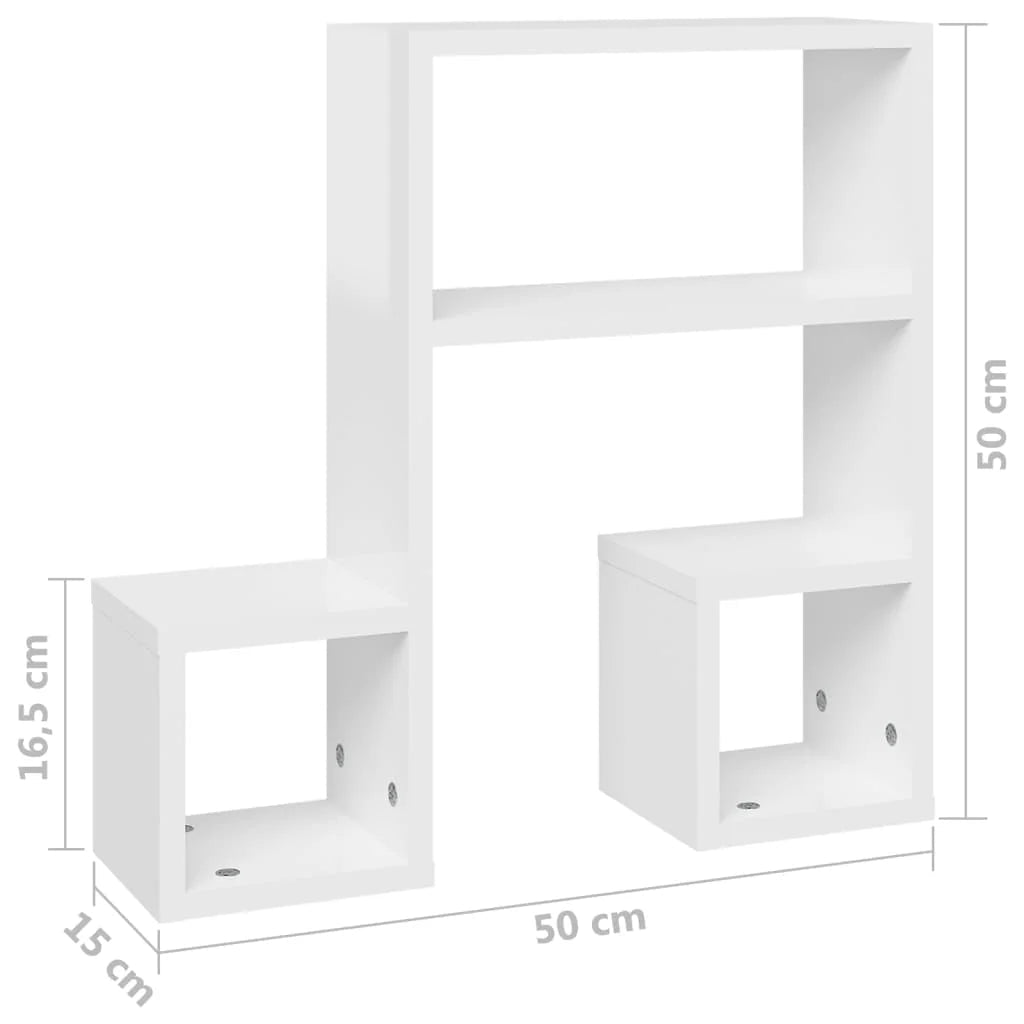 étagère murale en bois massif 2pcs de 50x15x50cm - vente privée 14:200006152Gray;200007763:201336342