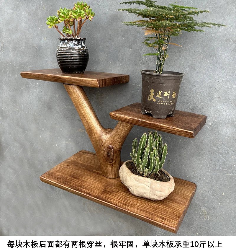 étagère murale en bois massif pour pot de fleur - 14:20271380912-15a127