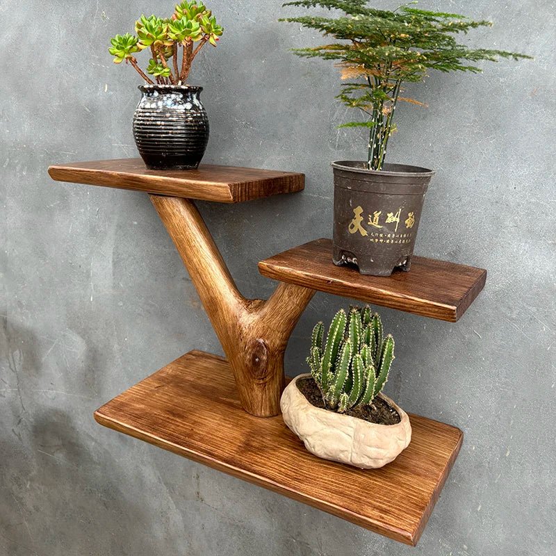 étagère murale en bois massif pour pot de fleur - 14:20271380912-15a127