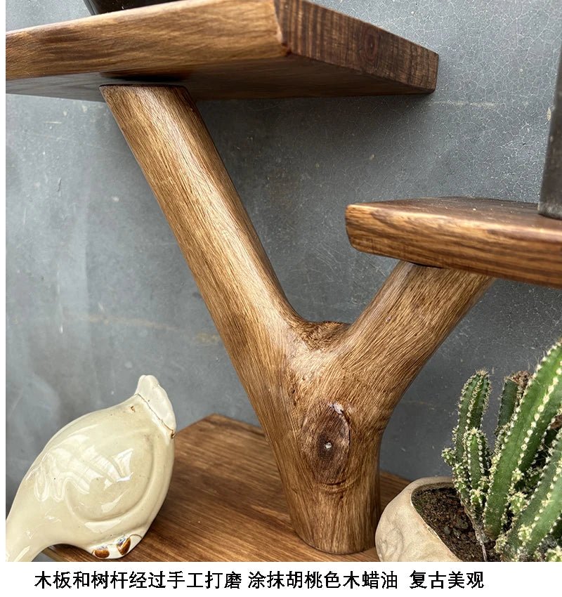 étagère murale en bois massif pour pot de fleur - 14:20271380912-15a127