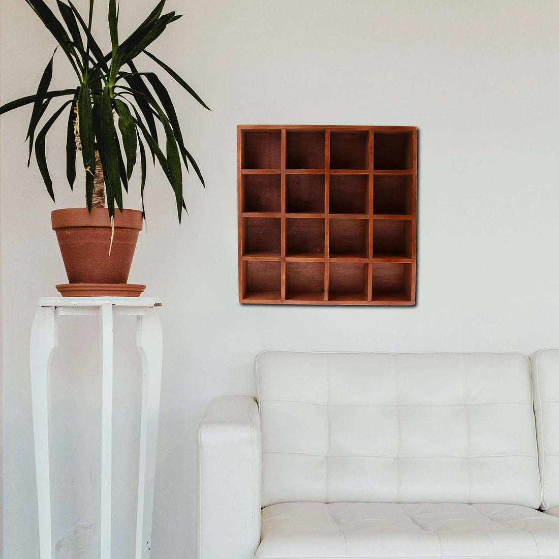 étagère murale en bois solide de cubique à 16 grilles - vente privée 14:1012 Grids Blue