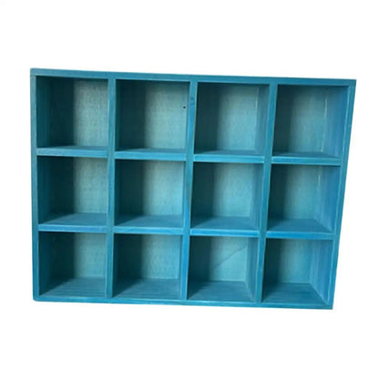 étagère murale en bois solide de cubique à 16 grilles - vente privée 14:1012 Grids Blue