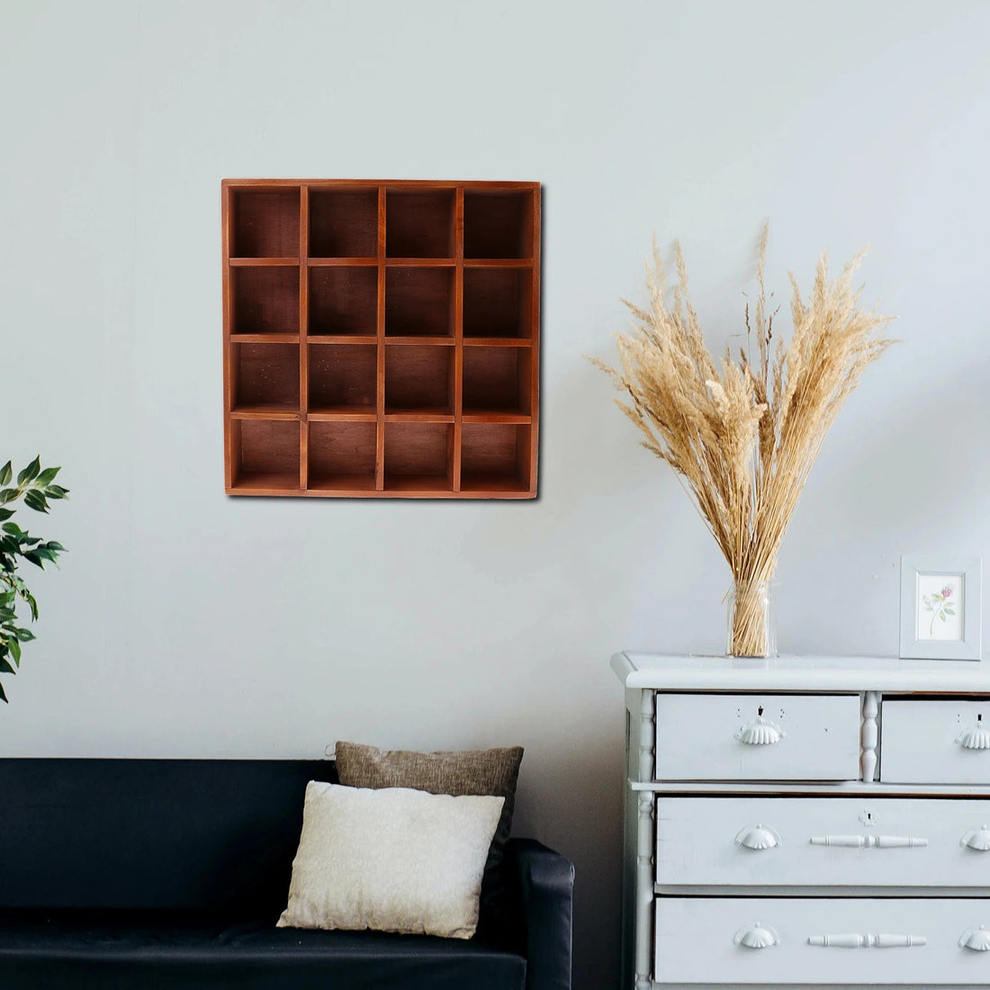 étagère murale en bois solide de cubique à 16 grilles - vente privée 14:1012 Grids Blue