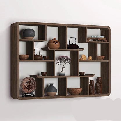 étagère murale en bois solide premium Duobao Pavillon - vente privée 14:200013902130  90  16cm