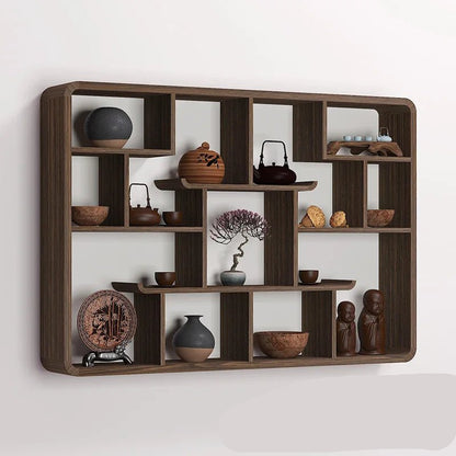étagère murale en bois solide premium Duobao Pavillon - vente privée 14:201504125106  73  15cm