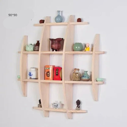 étagère murale en bois suspendue Duobaoge - vente privée 14:20000487090x90cm model 3