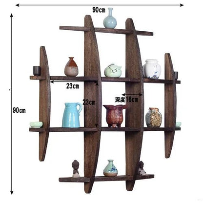 étagère murale en bois suspendue Duobaoge - vente privée 14:20000615690x90cm model 1