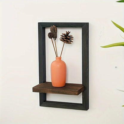 étagère murale en bois vintage de forme cadre rectangulaire - vente privée 14:193Black