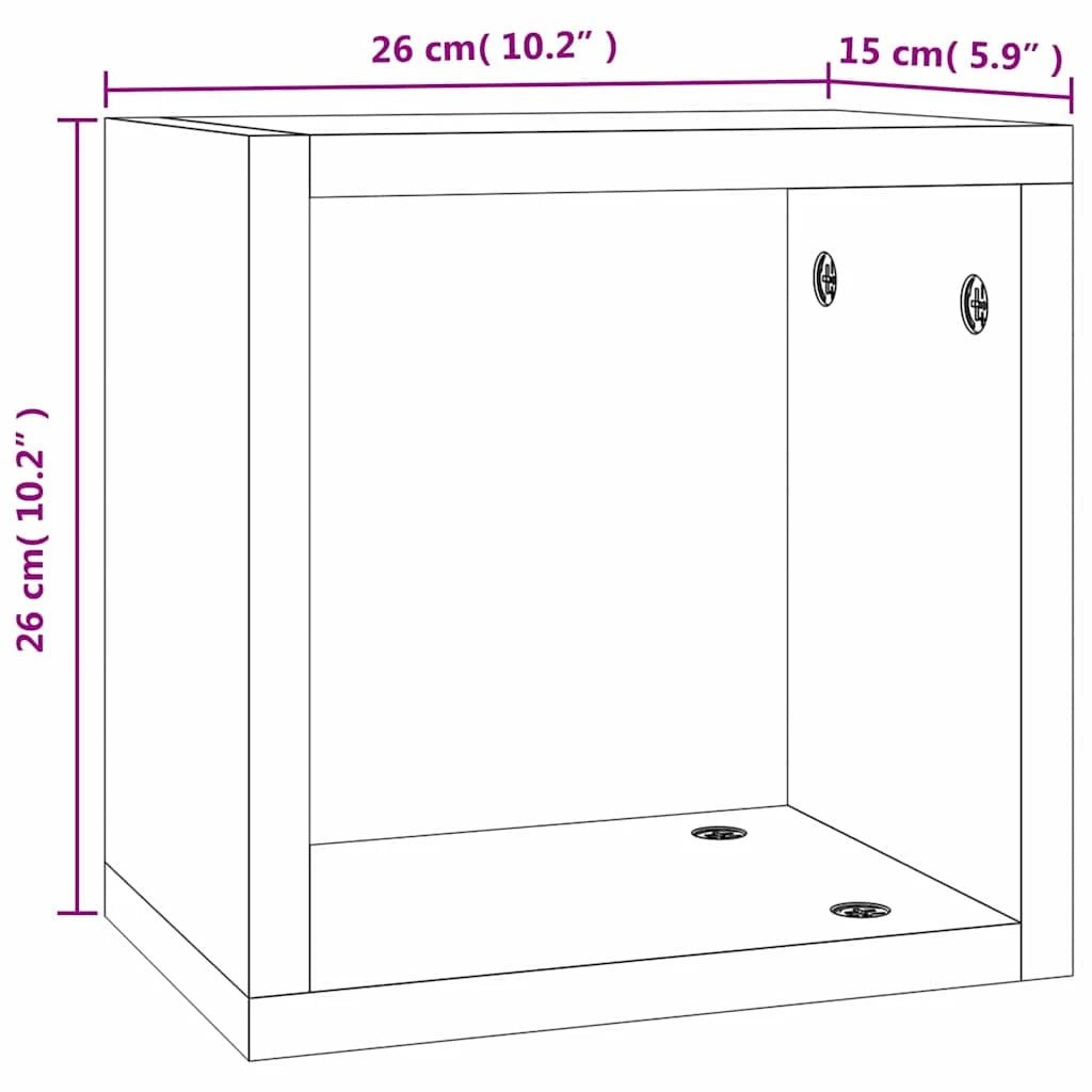 étagère murale marron pour maison 26 x 15 x 26 cm - 14:200006152Gray;200007763:201336342