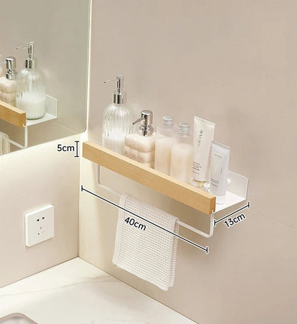étagère murale salle de bain design moderne et tendance - vente privée 14:1052wood white 40cm bar