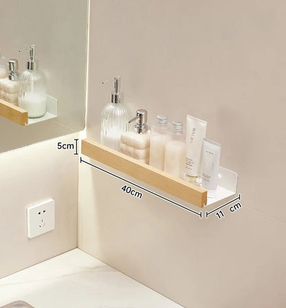 étagère murale salle de bain design moderne et tendance - vente privée 14:10wood white 40cm