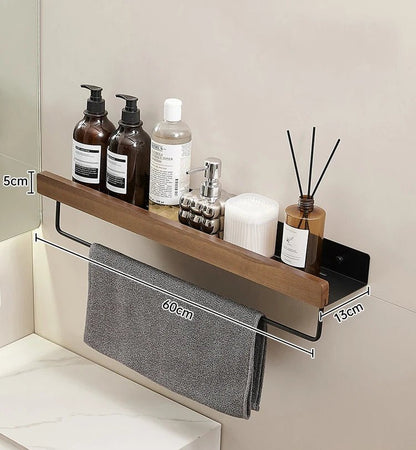 étagère murale salle de bain design moderne et tendance - vente privée 14:1254wood black 60cm bar