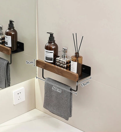 étagère murale salle de bain design moderne et tendance - vente privée 14:200002984wood black 30cm bar