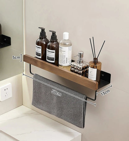 étagère murale salle de bain design moderne et tendance - vente privée 14:200006153wood black 50cm bar