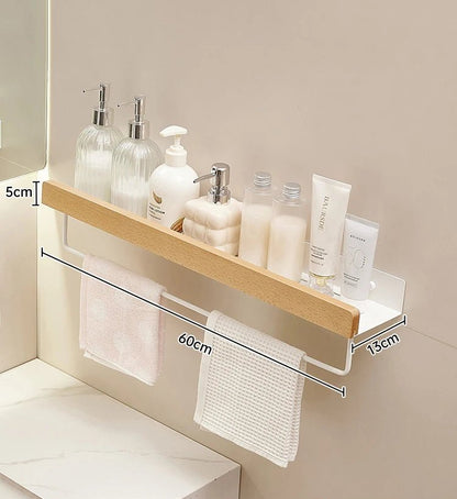 étagère murale salle de bain design moderne et tendance - vente privée 14:350850wood white 60cm bar