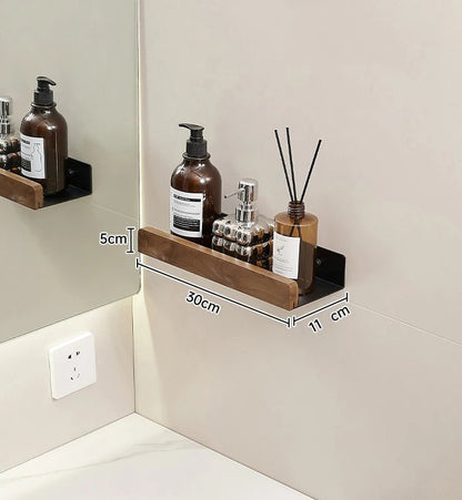 étagère murale salle de bain design moderne et tendance - vente privée 14:350852wood black 30cm